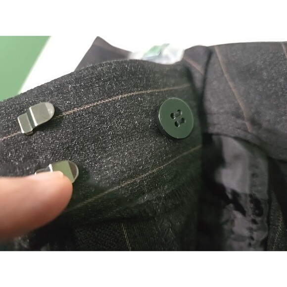 New York & Company Pink On Black Pin Striped Dress Slacks Size 22W Wide Leg Pant - Picture 3 of 13